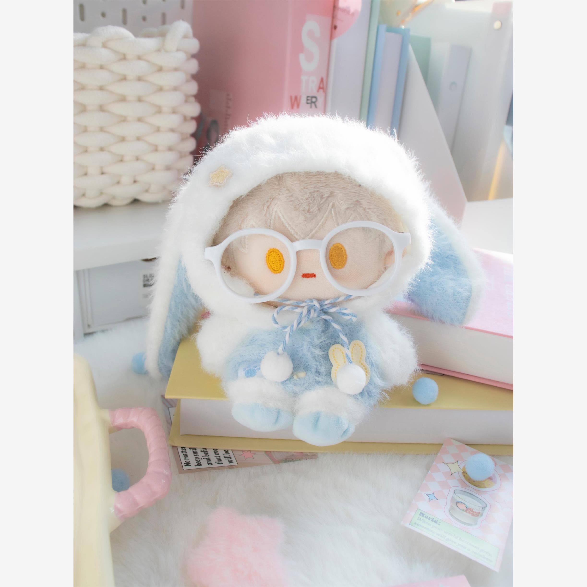 【10cm/15cm】 ぬいぐるみ服 うさぎ耳付きもこもこパーカー