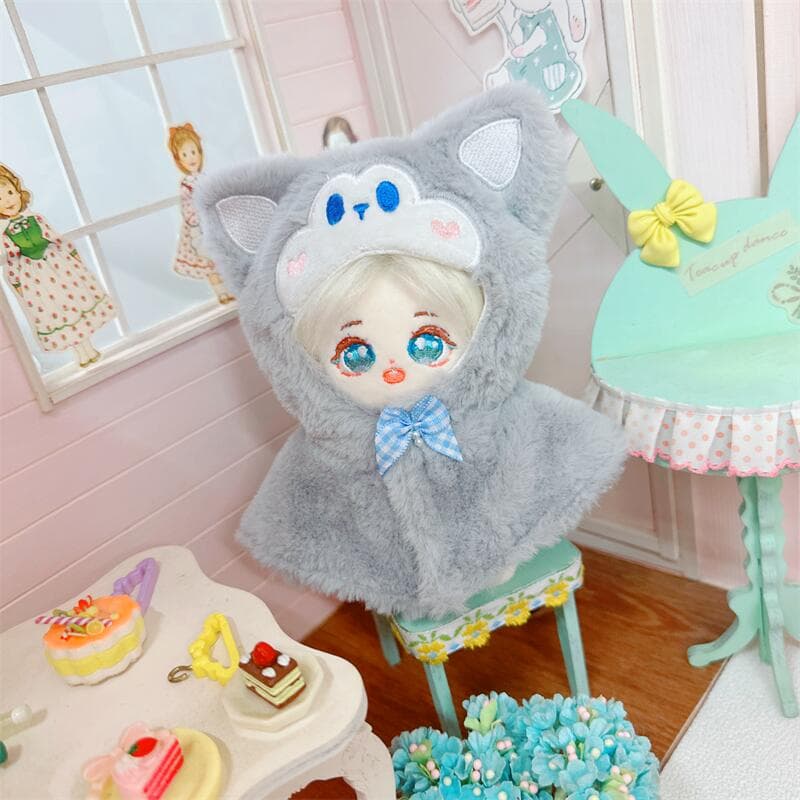 【10cm】ぬいぐるみ服 なりきりアニマルフード付きケープ