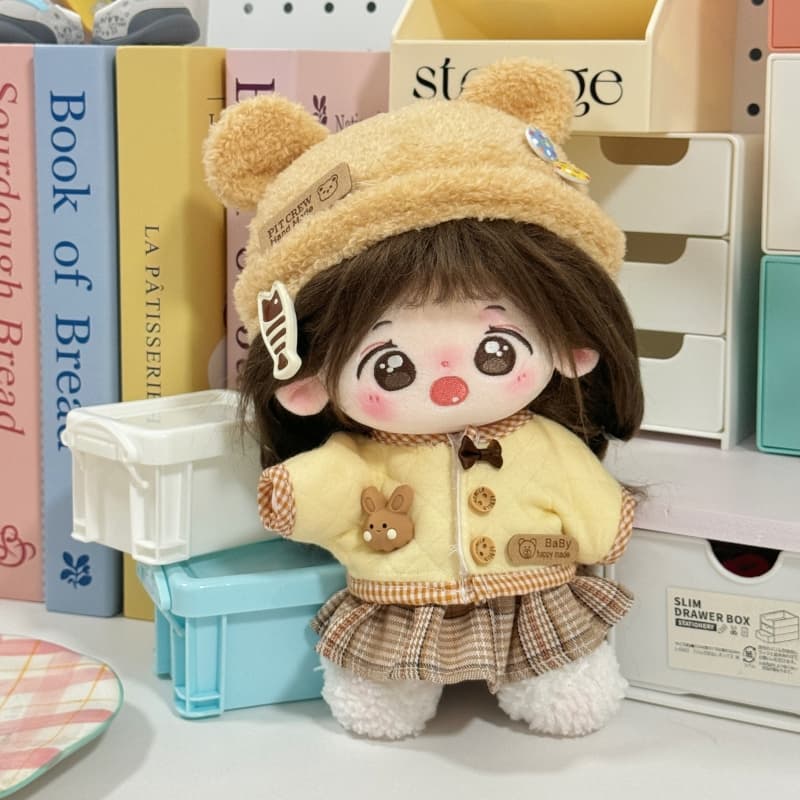 【20cm】ぬいぐるみ服 くま耳帽子のニットセット