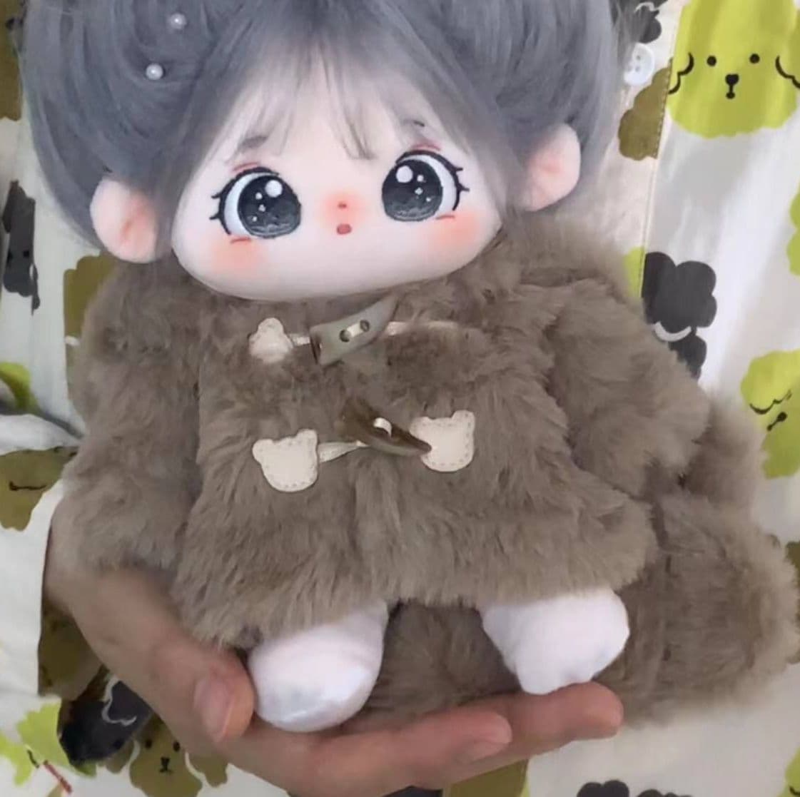 【20cm】ぬいぐるみ服 くまさんファーコート
