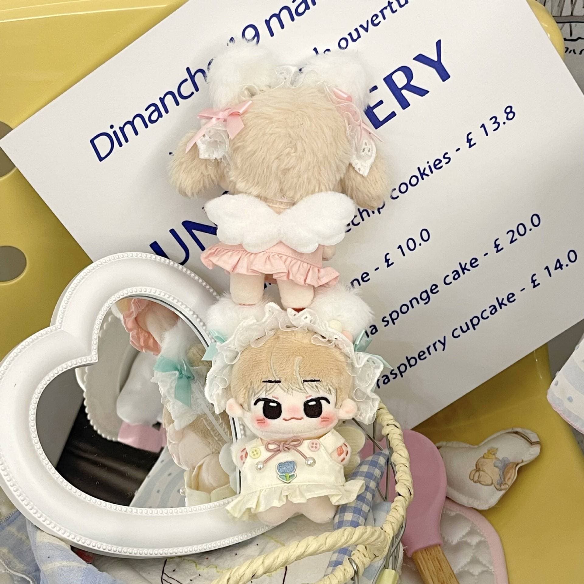 【10cm】ぬいぐるみ服 うさみみ天使ワンピース