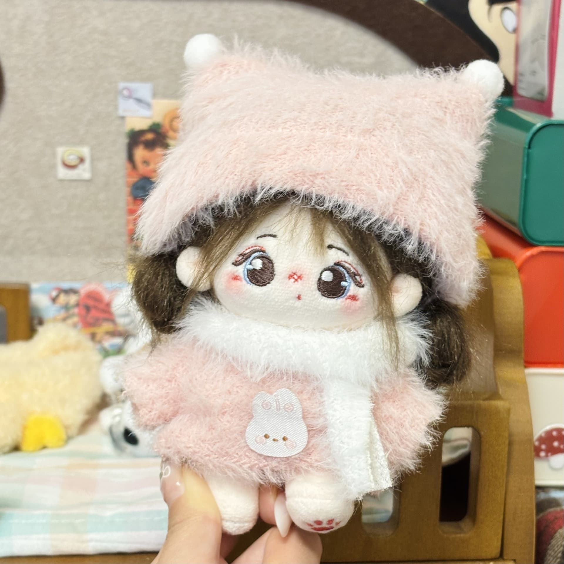 【10cm】ぬいぐるみ服 ぬいぐるみ服 もこもこ冬帽子セット