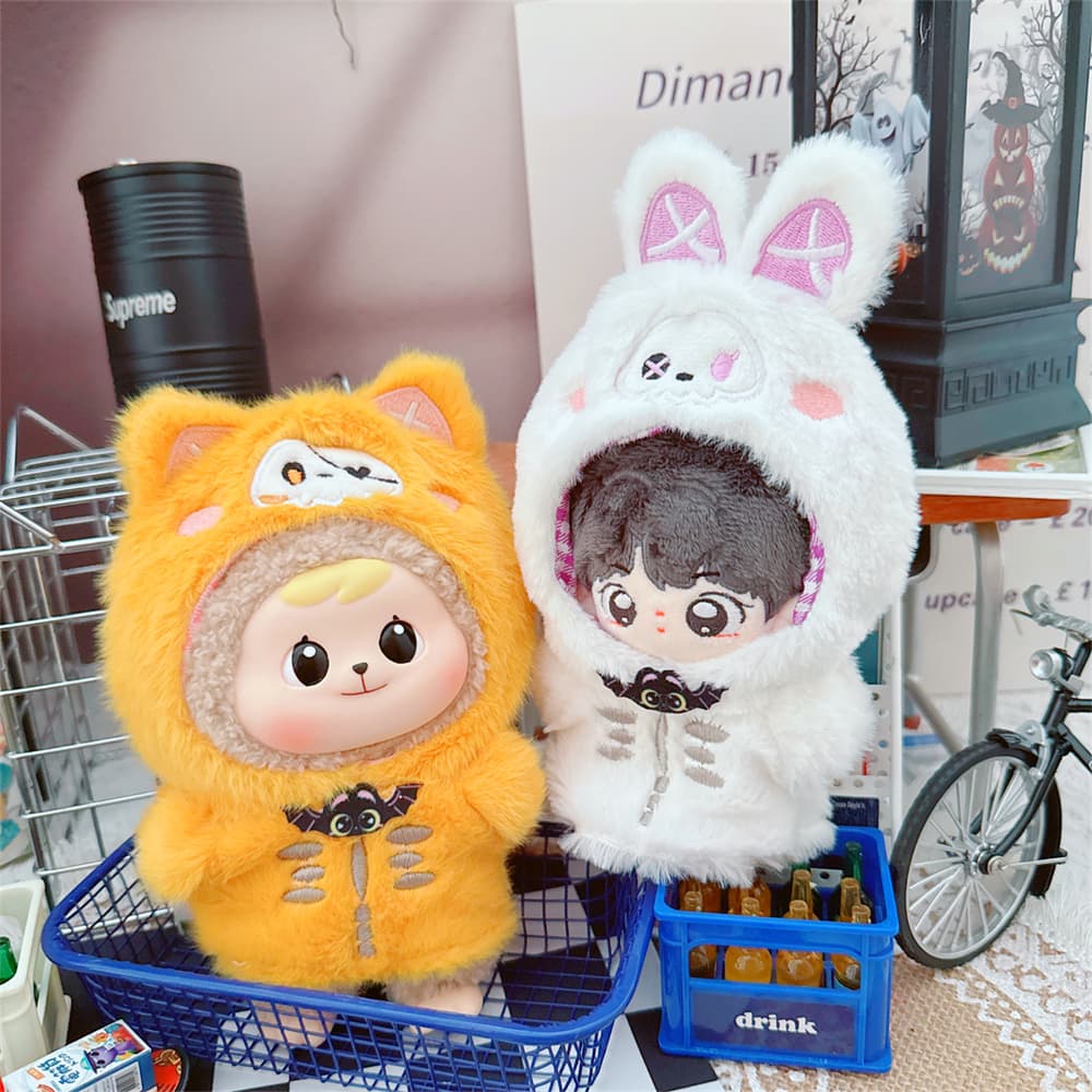 【10cm】ぬいぐるみ服　ハロウィンうさぎ・きつねパーカー