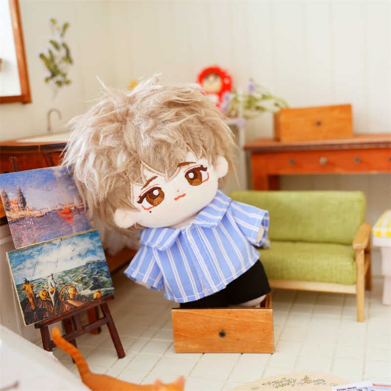 【10cm】ぬいぐるみ服 ゆったりストライプパジャマ