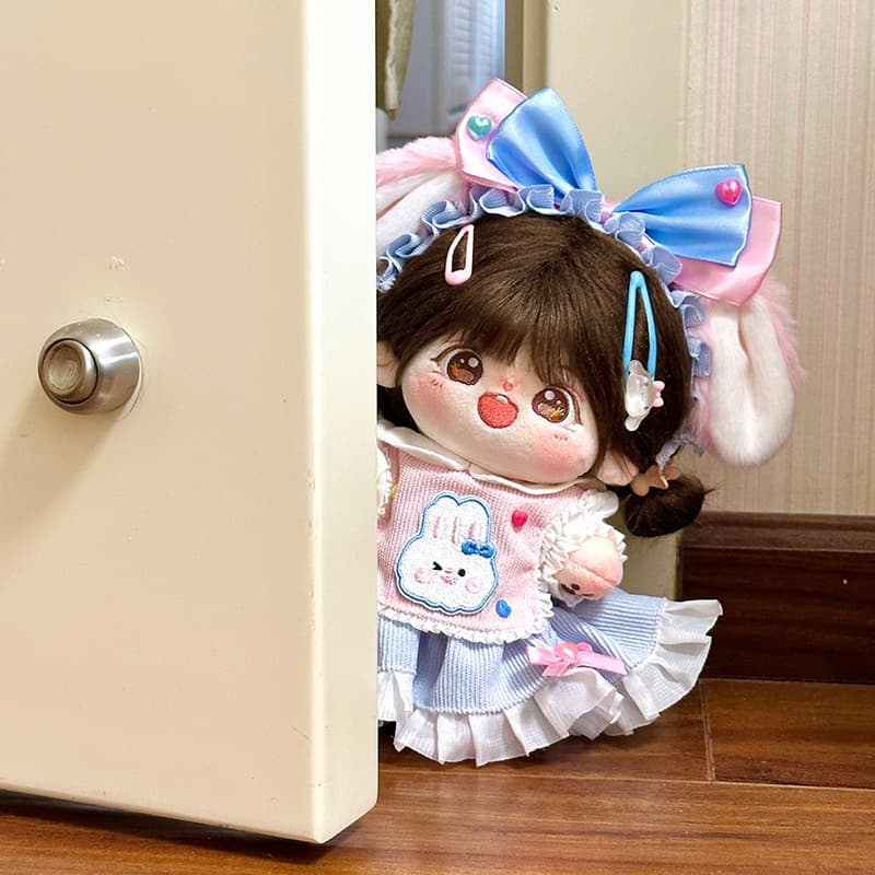 【10cm/20cm】ぬいぐるみ服 ミルキーうさ耳ワンピース