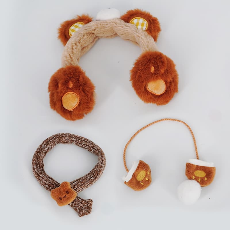 【20cm】ぬいぐるみ服　耳当て・マフラーセット