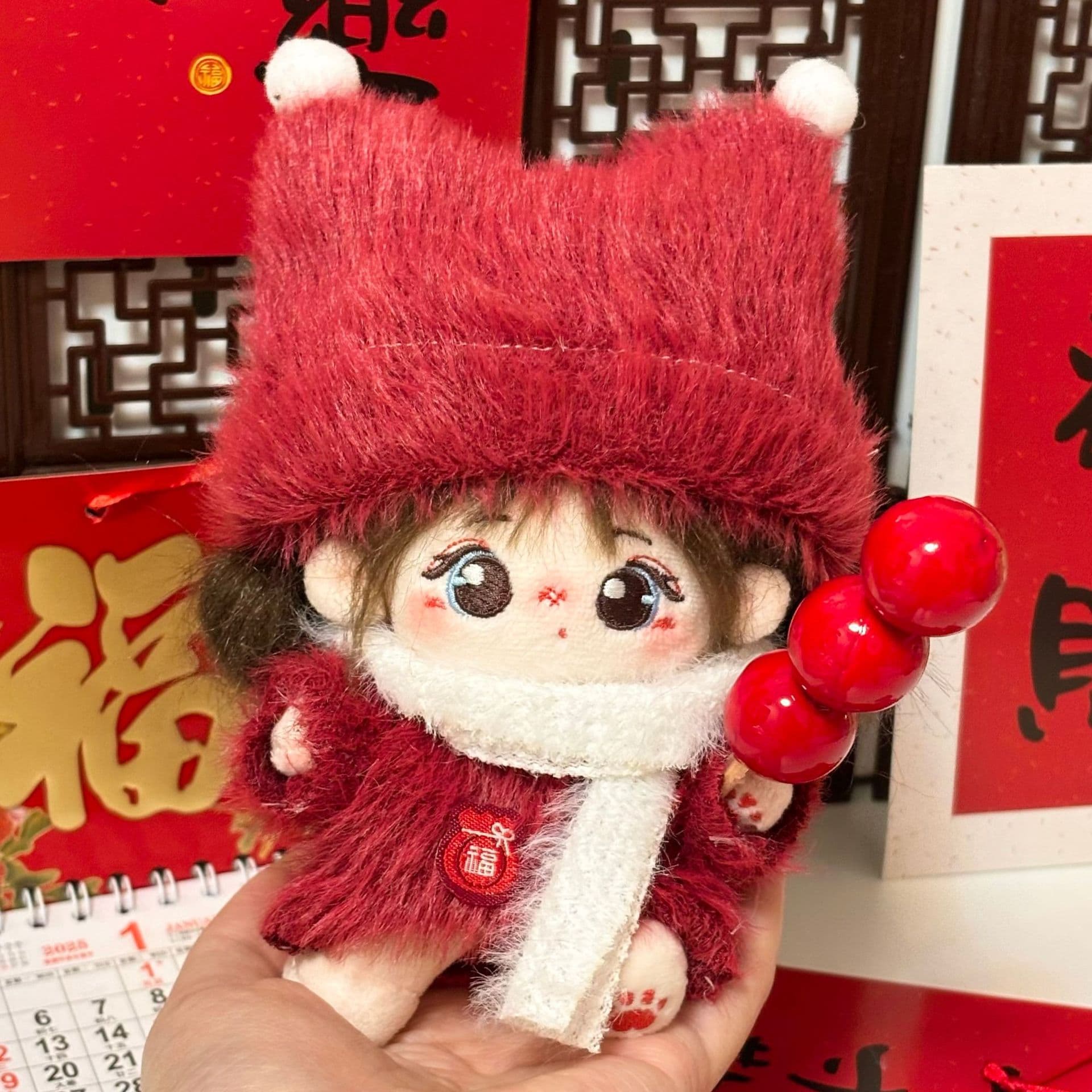 【10cm】ぬいぐるみ服 ぬいぐるみ服 もこもこ冬帽子セット