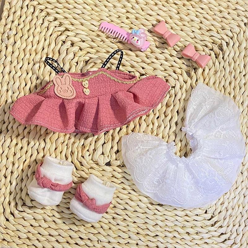 ぬいぐるみ服 ふんわりフリル重ね着ワンピース