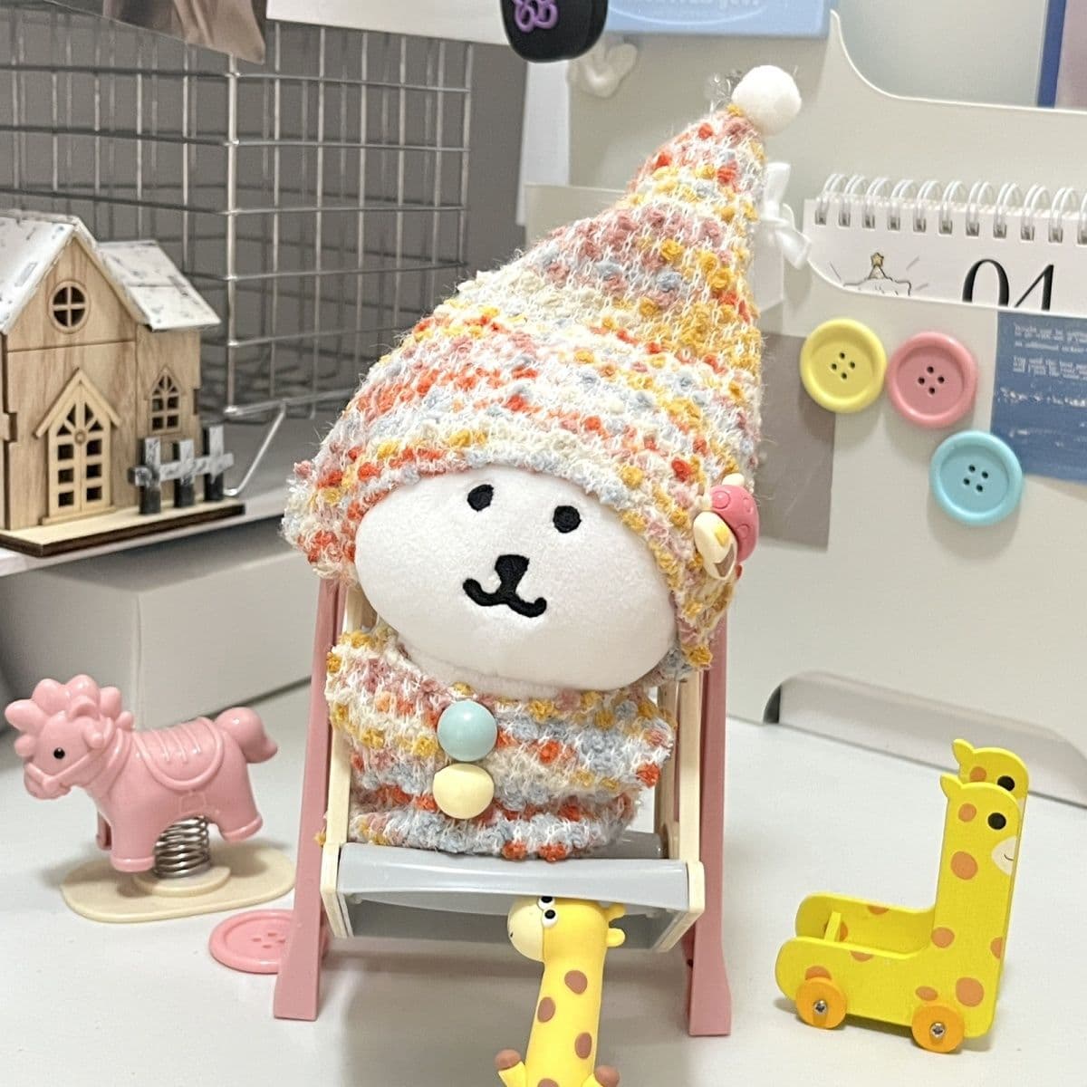 【10cm】ぬいぐるみ服 韓国風手編みニット