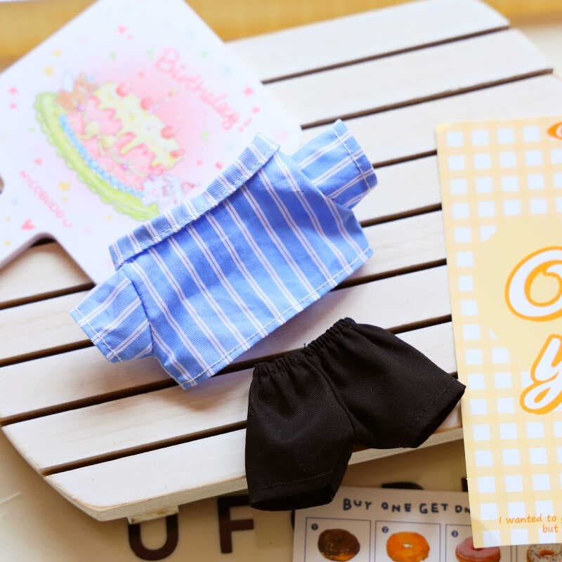 【10cm】ぬいぐるみ服 ゆったりストライプパジャマ