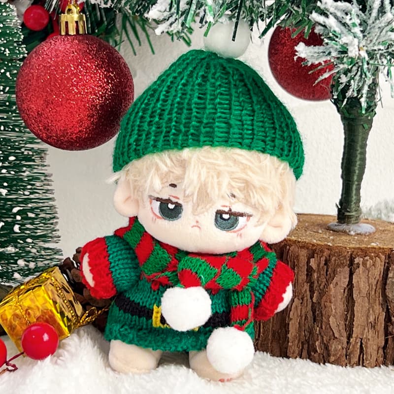 【10cm】ぬいぐるみ服　ニットサンタ服