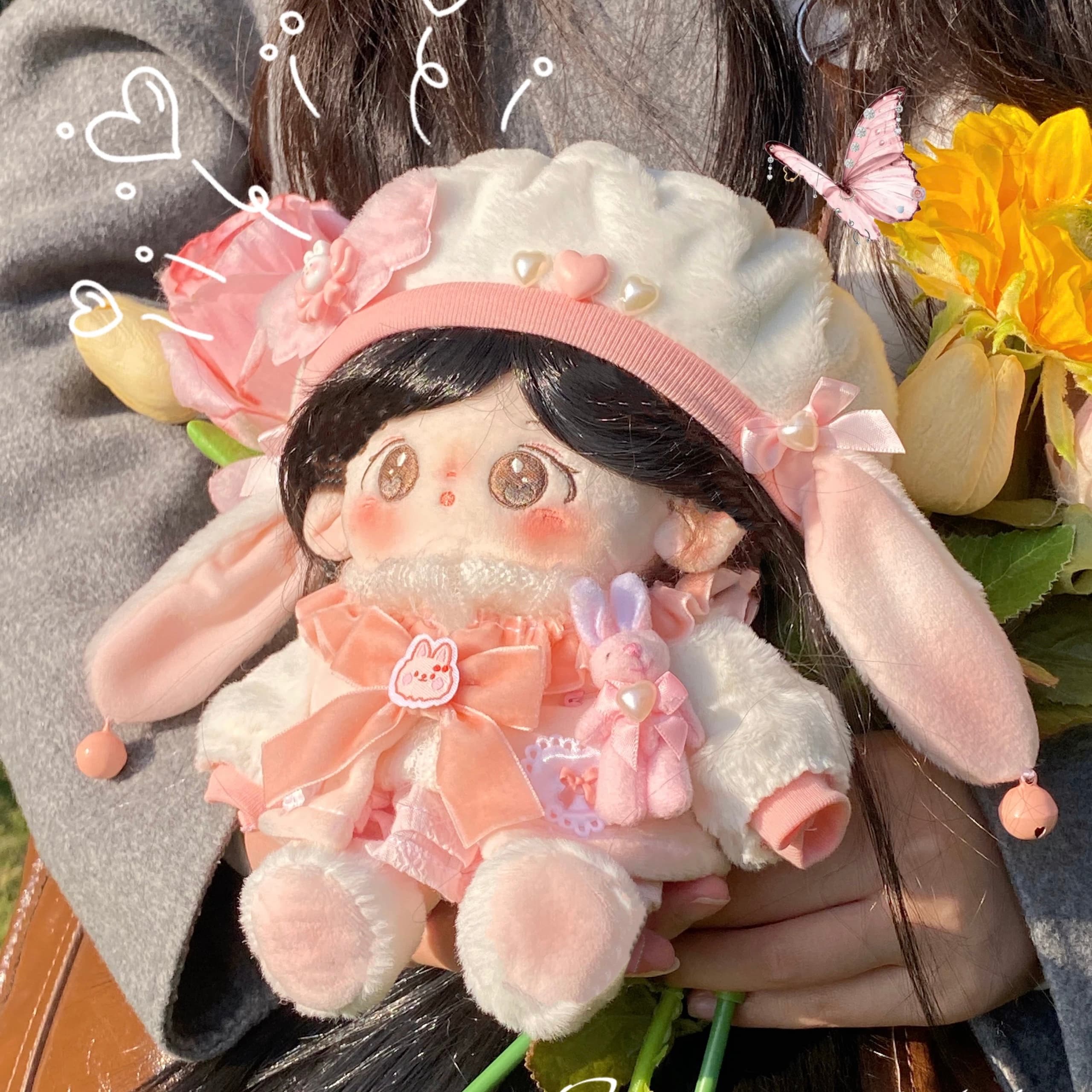 【20cm】ぬいぐるみ服　春色うさみみ洋服