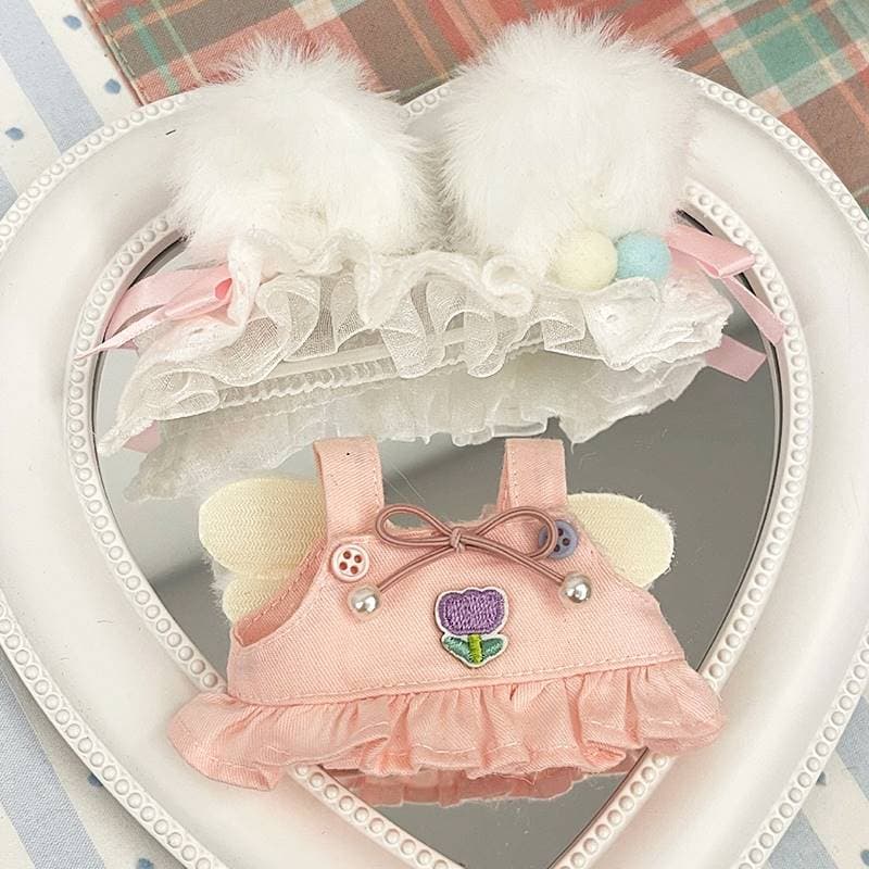 【10cm】ぬいぐるみ服 うさみみ天使ワンピース