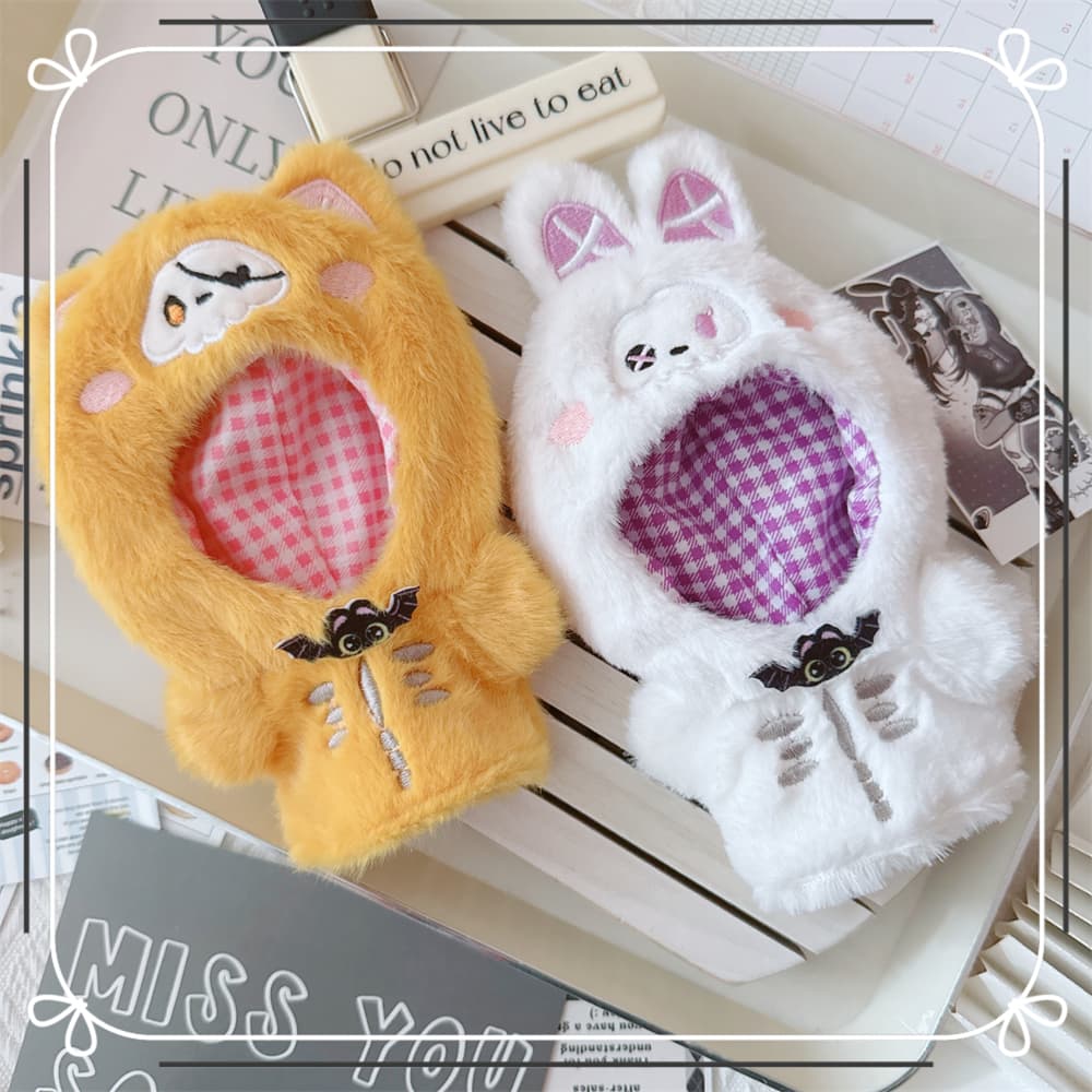 【10cm】ぬいぐるみ服　ハロウィンうさぎ・きつねパーカー