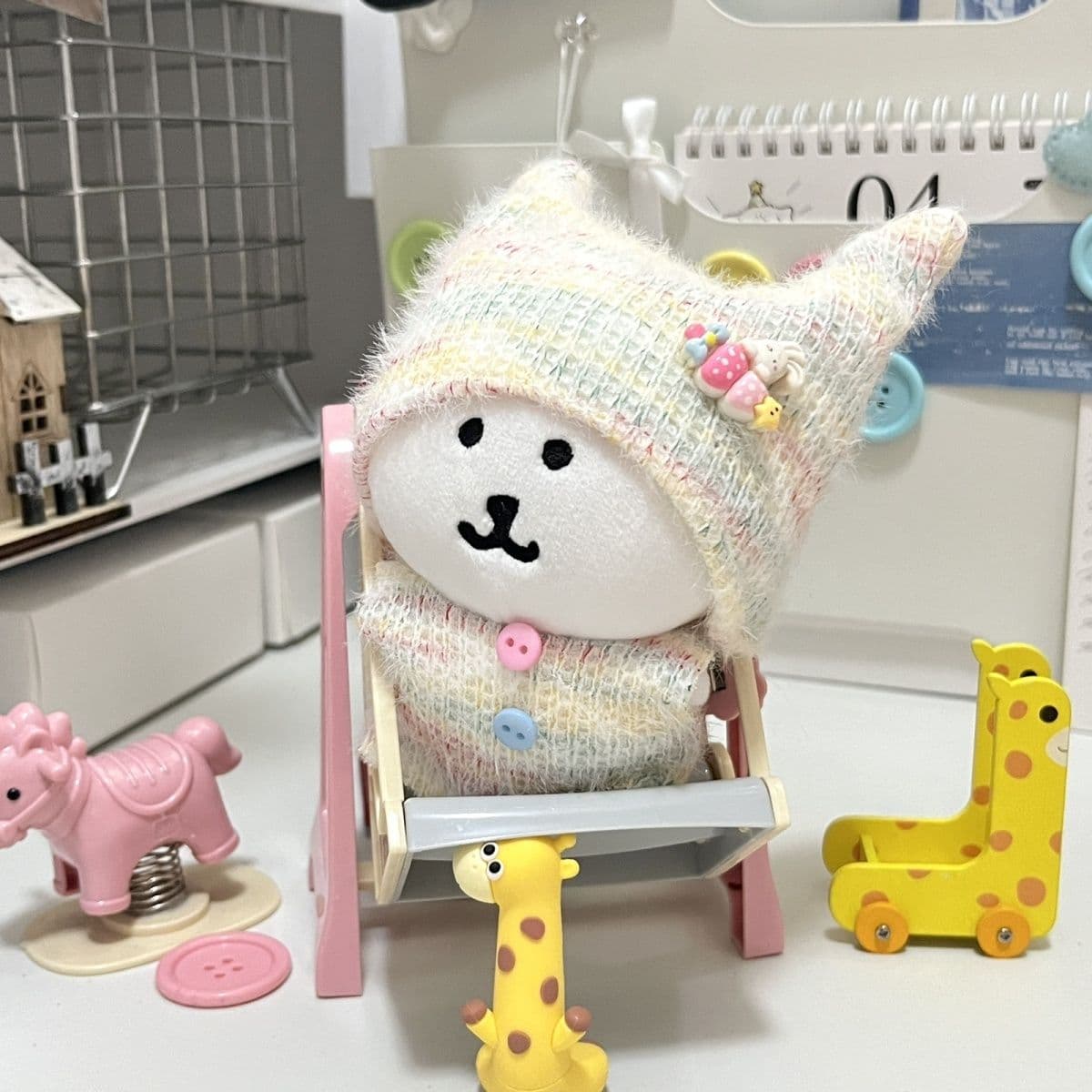 【10cm】ぬいぐるみ服 韓国風手編みニット