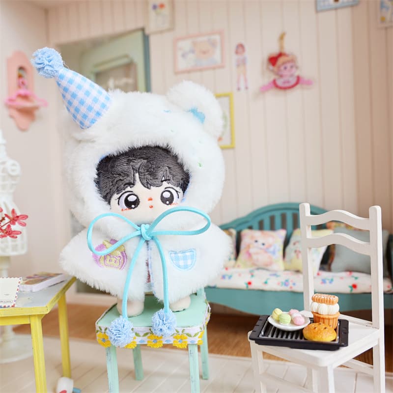 【15cm】ぬいぐるみ服 もこもこくまさんケープ