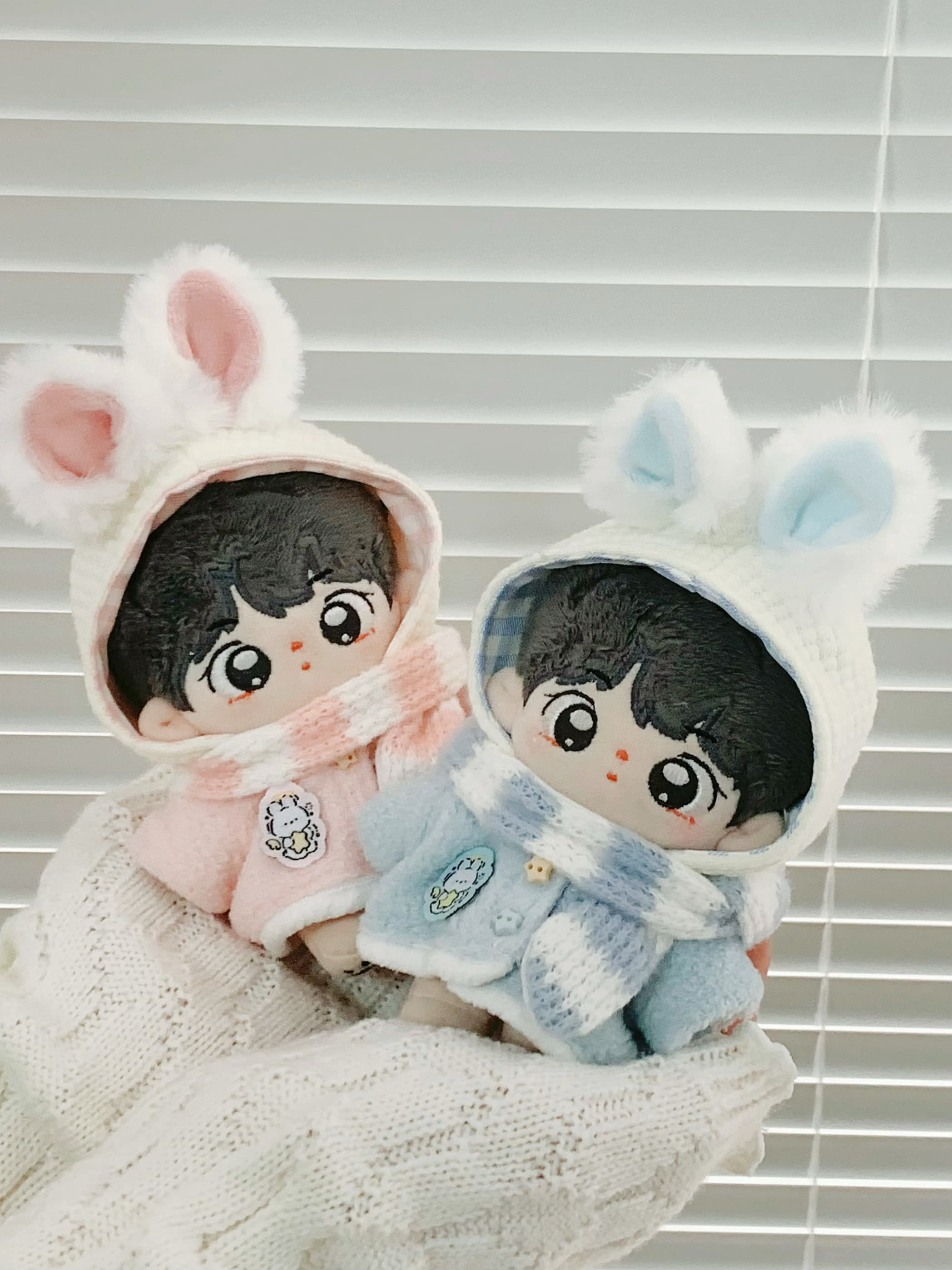 【10cm】ぬいぐるみ服 ぬいぐるみ服 もふもふうさぎフード付きコート