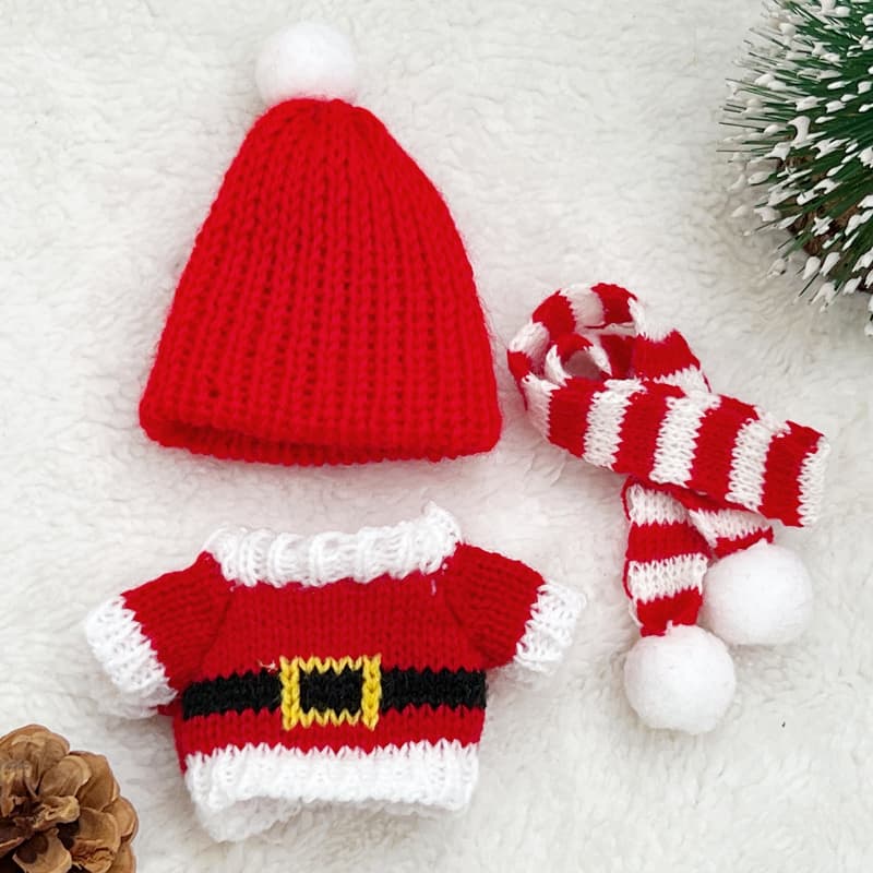 【10cm】ぬいぐるみ服　ニットサンタ服