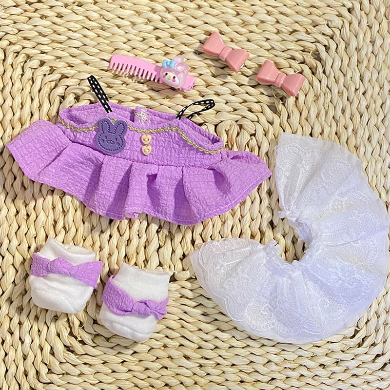 ぬいぐるみ服 ふんわりフリル重ね着ワンピース