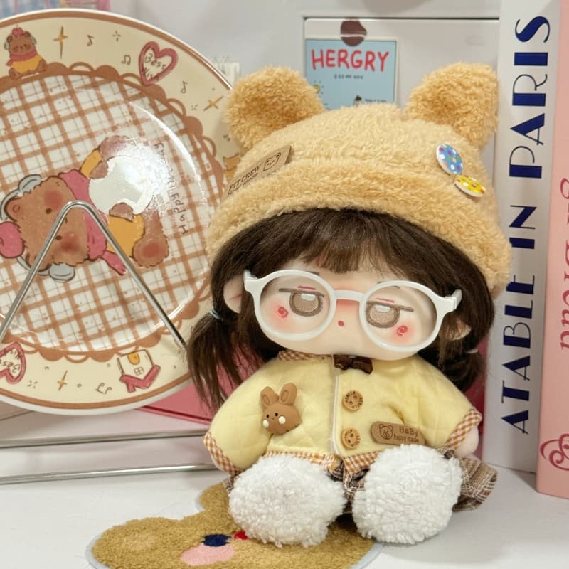 【20cm】ぬいぐるみ服 くま耳帽子のニットセット