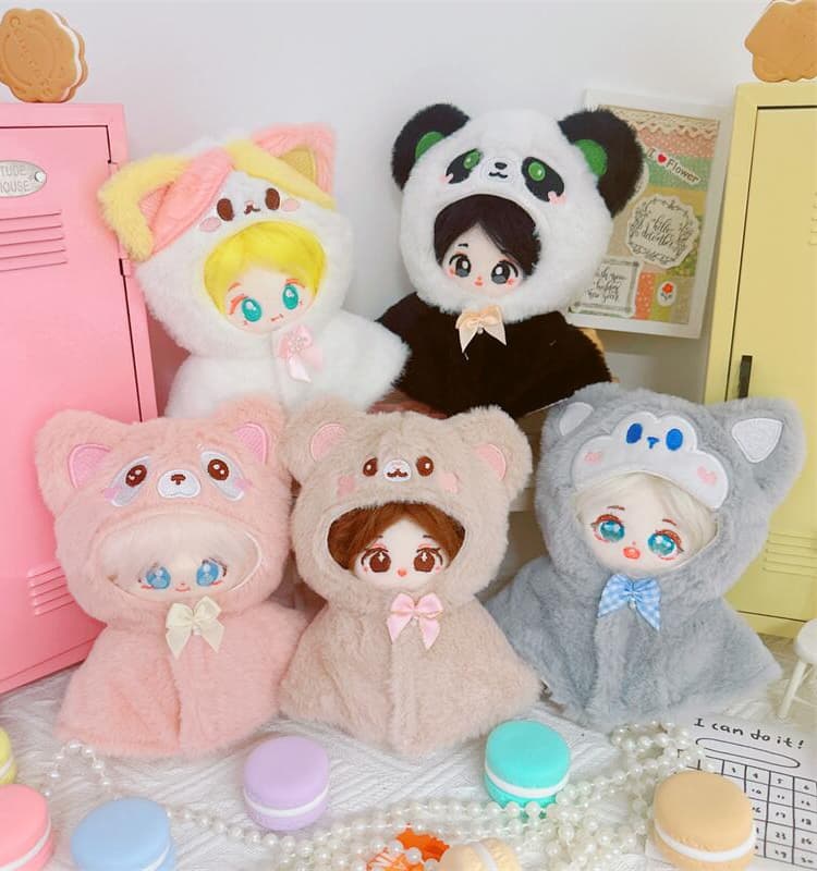 【10cm】ぬいぐるみ服 なりきりアニマルフード付きケープ