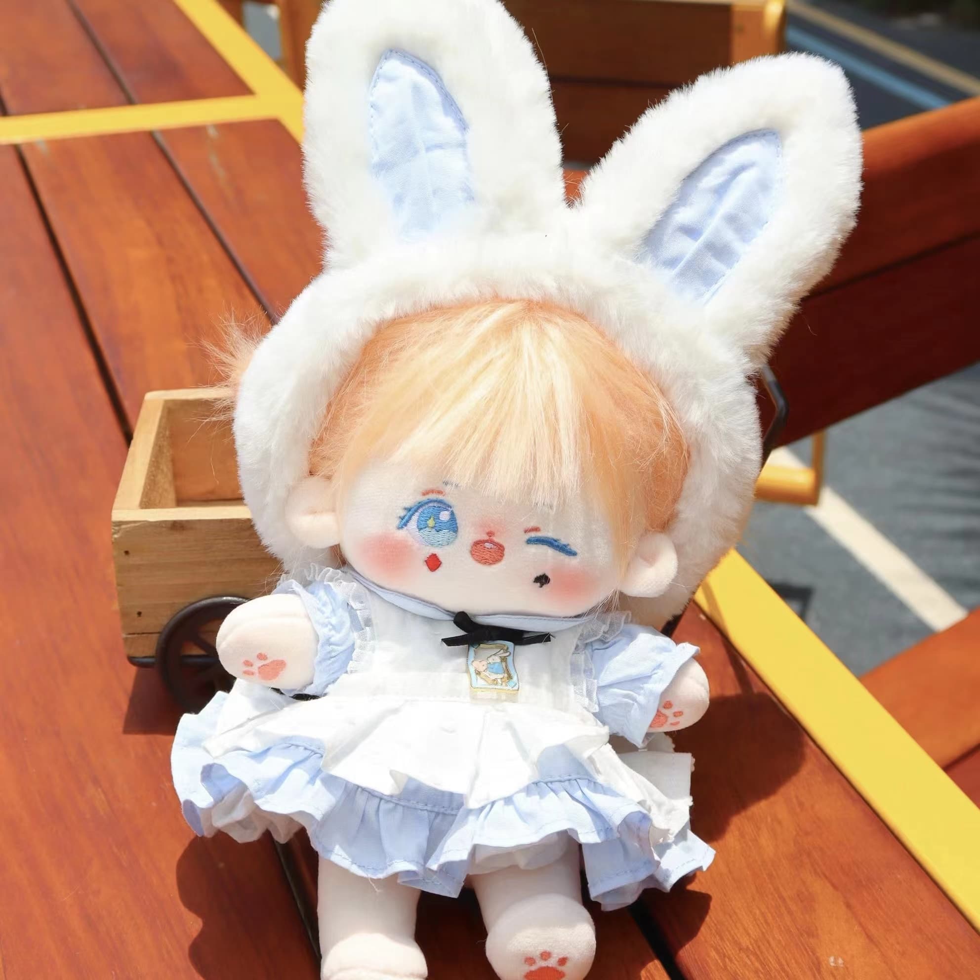 【20cm】ぬいぐるみ服 ぬいぐるみ服 もふもふうさぎ帽子コスチューム