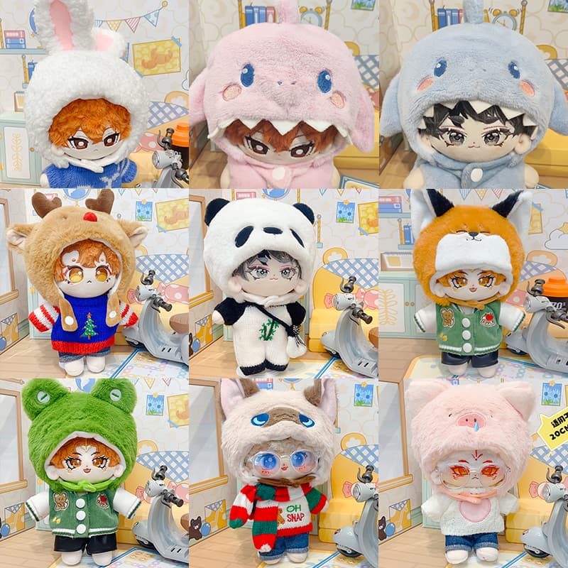 【15cm】ぬいぐるみ服 もこもこ動物きぐるみ・ぼうし