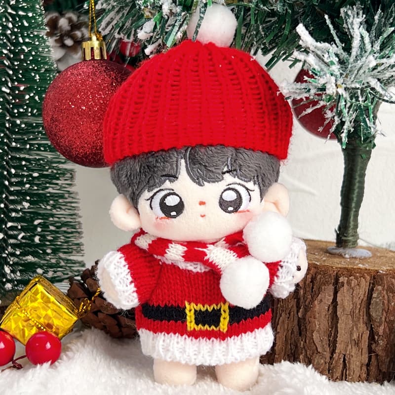 【10cm】ぬいぐるみ服　ニットサンタ服