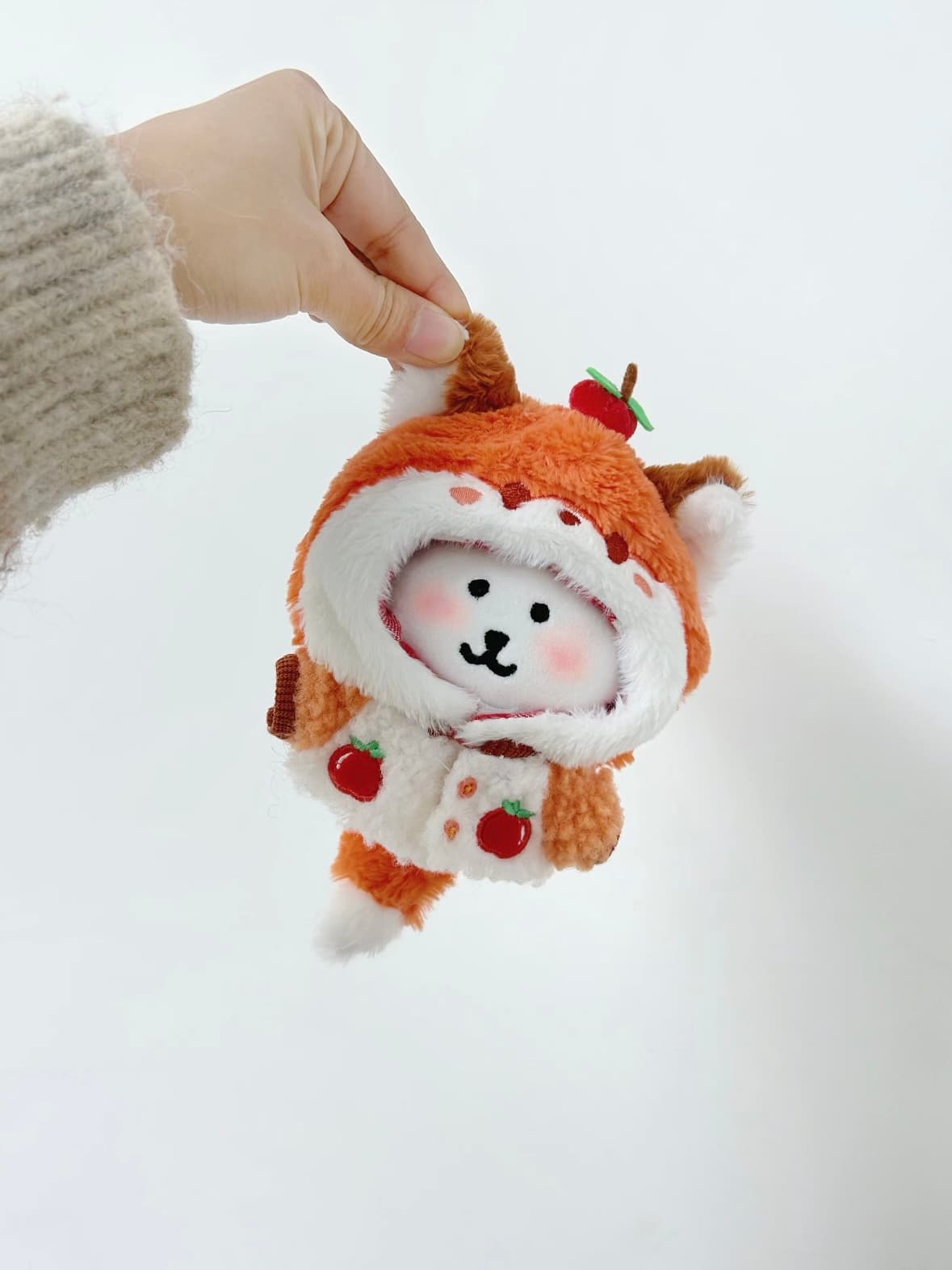 【10cm】ぬいぐるみ服 もぐもぐりんごキツネ