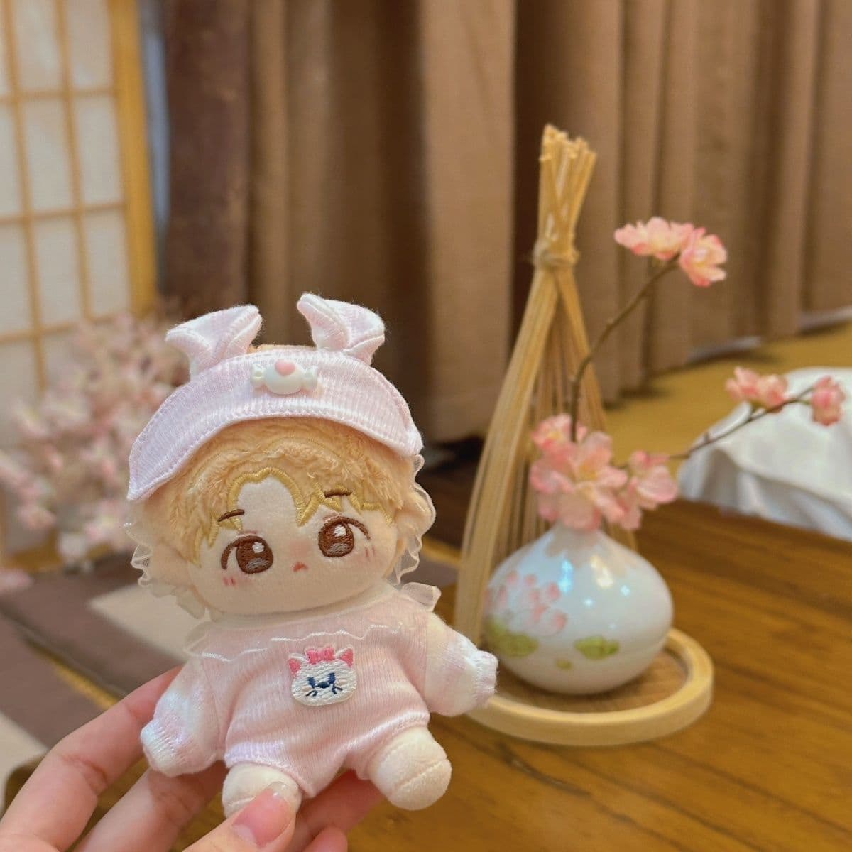 【10cm】ぬいぐるみ服 うさみみパジャマ おやすみセット