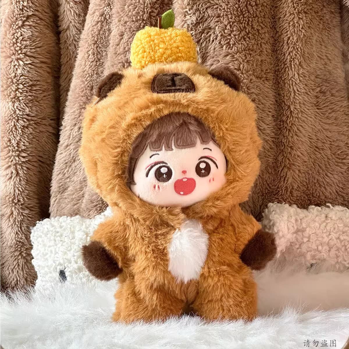 【20cm】ぬいぐるみ服 もこもこカピバラロンパース