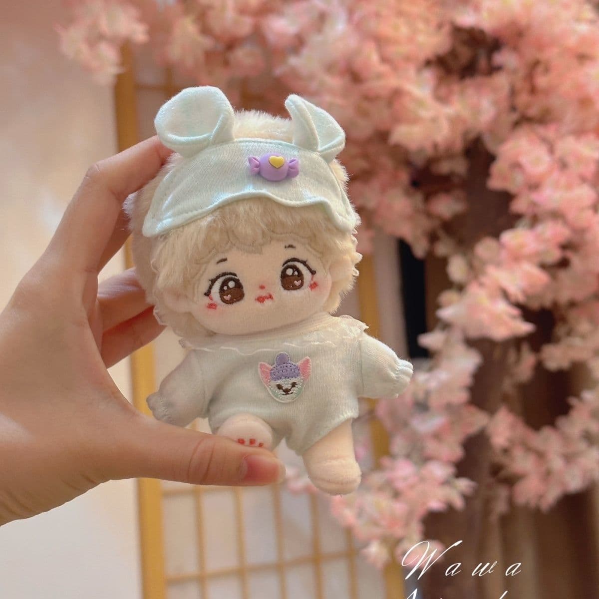 【10cm】ぬいぐるみ服 うさみみパジャマ おやすみセット