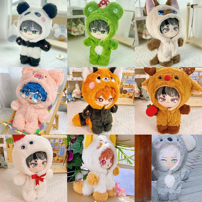 【15cm】ぬいぐるみ服 もこもこ動物きぐるみ・ぼうし