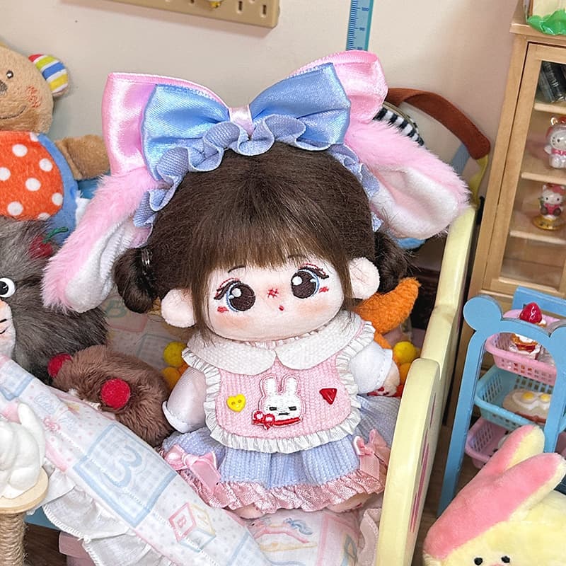 【10cm/20cm】ぬいぐるみ服 ミルキーうさ耳ワンピース