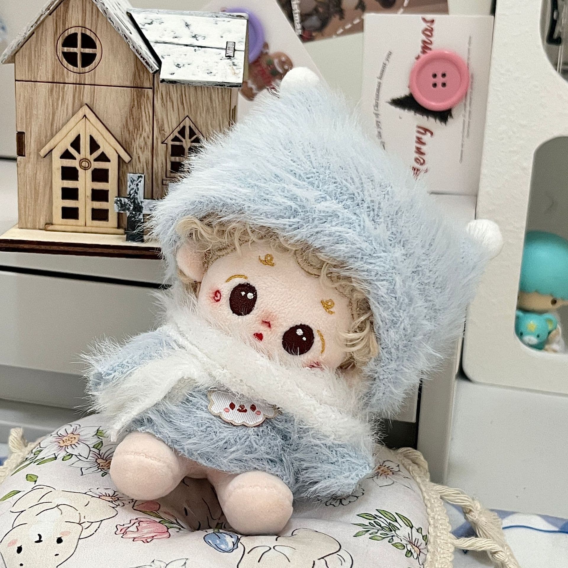 【10cm】ぬいぐるみ服 ぬいぐるみ服 もこもこ冬帽子セット