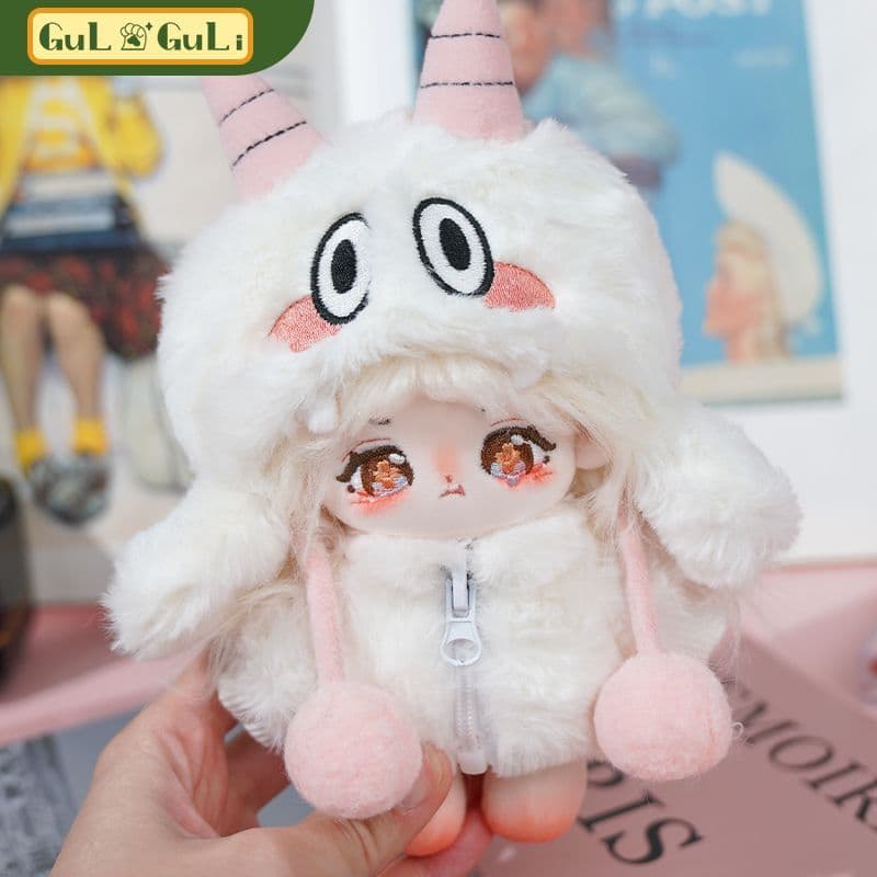 【10cm】ぬいぐるみ服 きつね・モンスター　もふもふピンクセットアップ