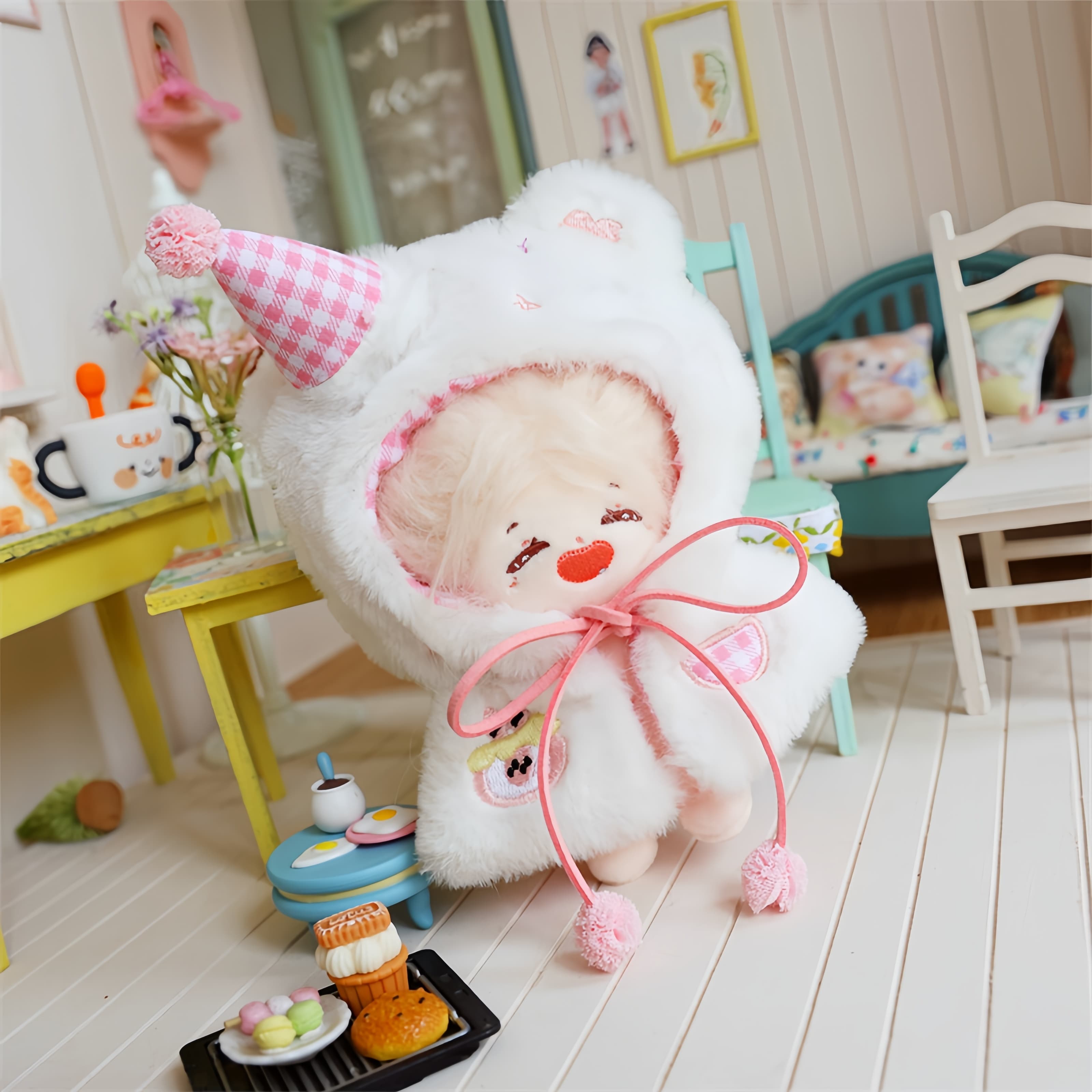 【15cm】ぬいぐるみ服 もこもこくまさんケープ