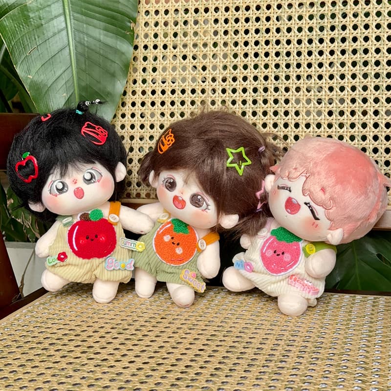 【20cm】ぬいぐるみ服 フルーツコーデュロイサロペット
