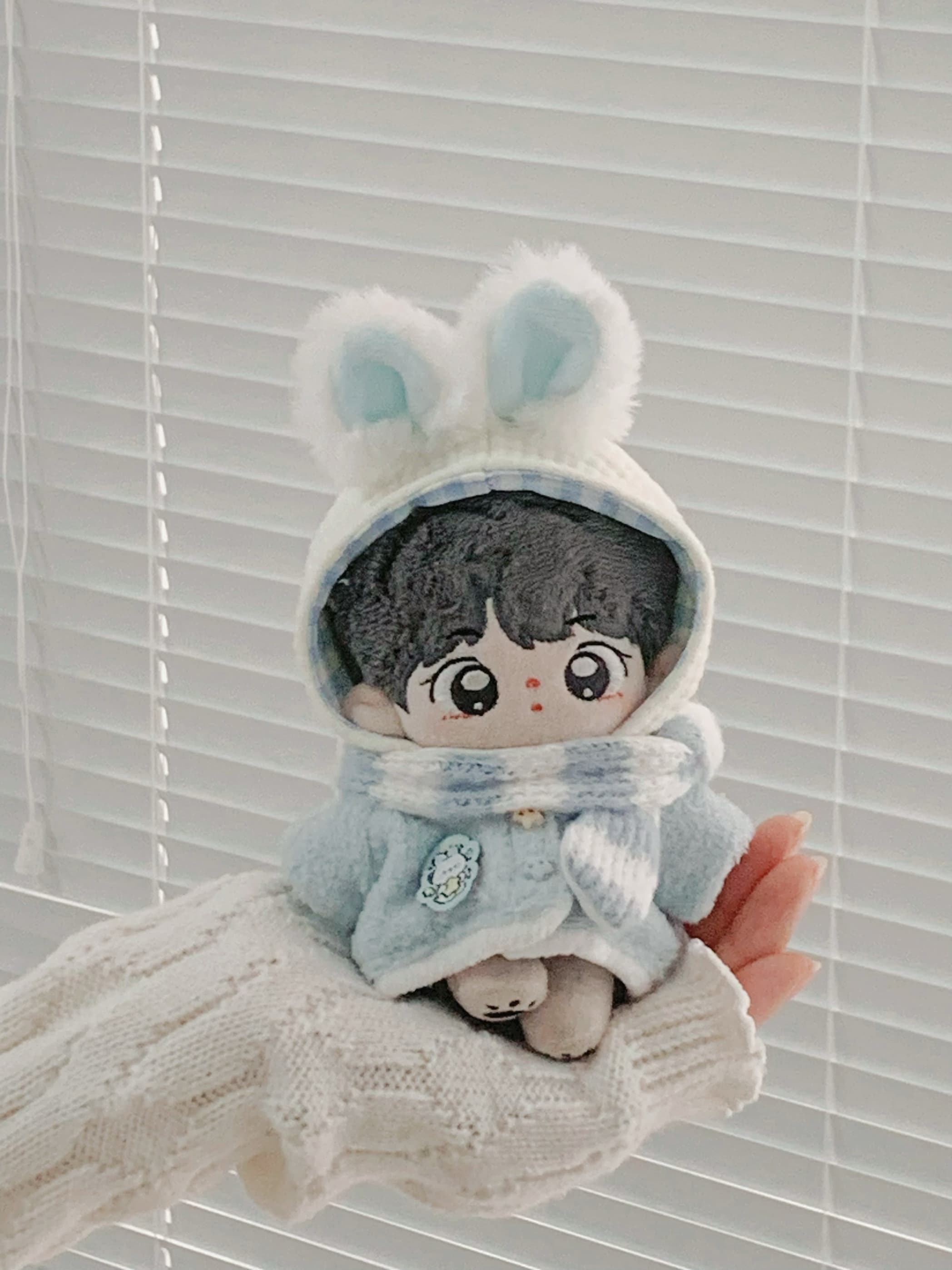 【10cm】ぬいぐるみ服 ぬいぐるみ服 もふもふうさぎフード付きコート