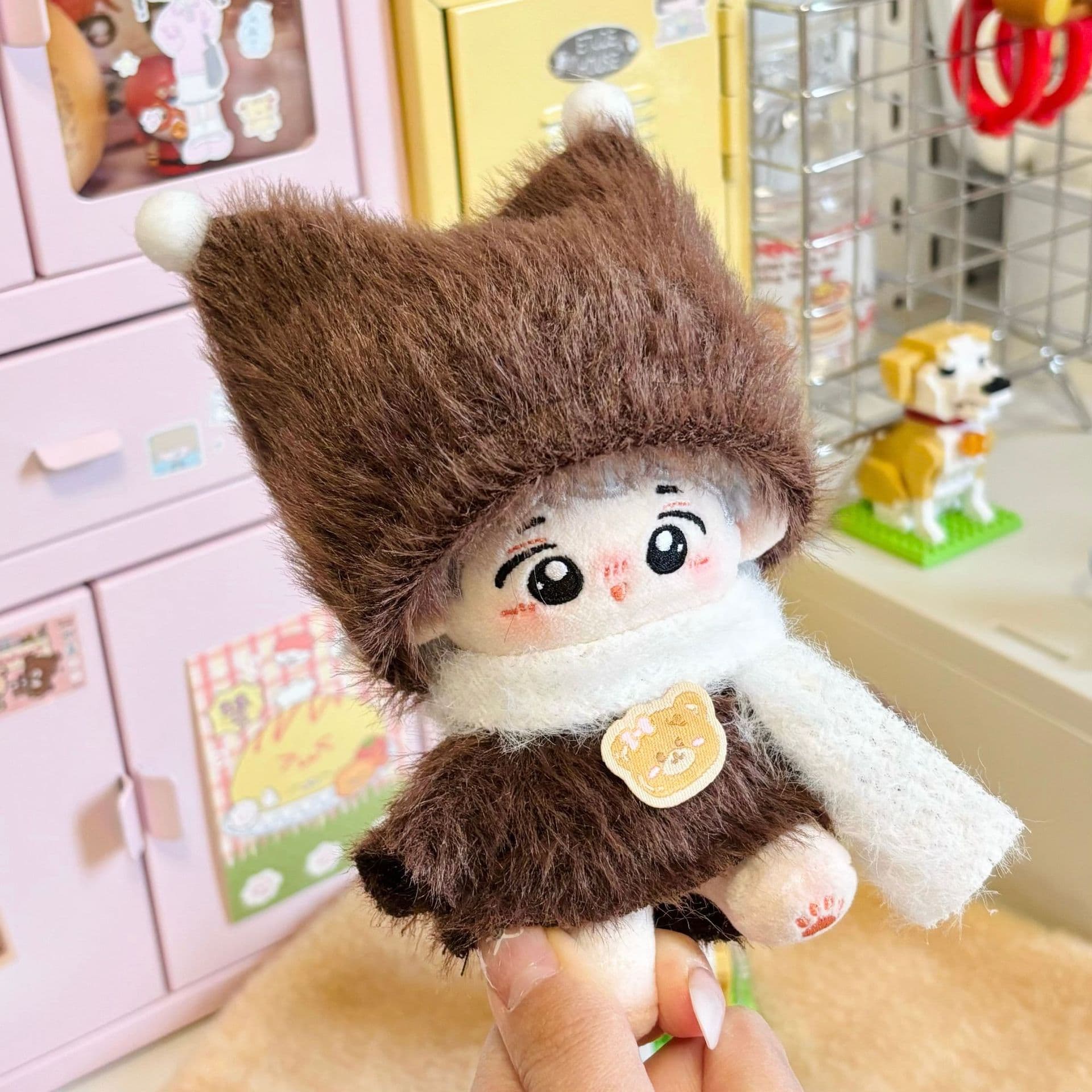 【10cm】ぬいぐるみ服 ぬいぐるみ服 もこもこ冬帽子セット