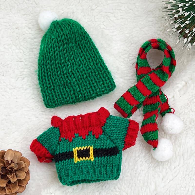 【10cm】ぬいぐるみ服　ニットサンタ服
