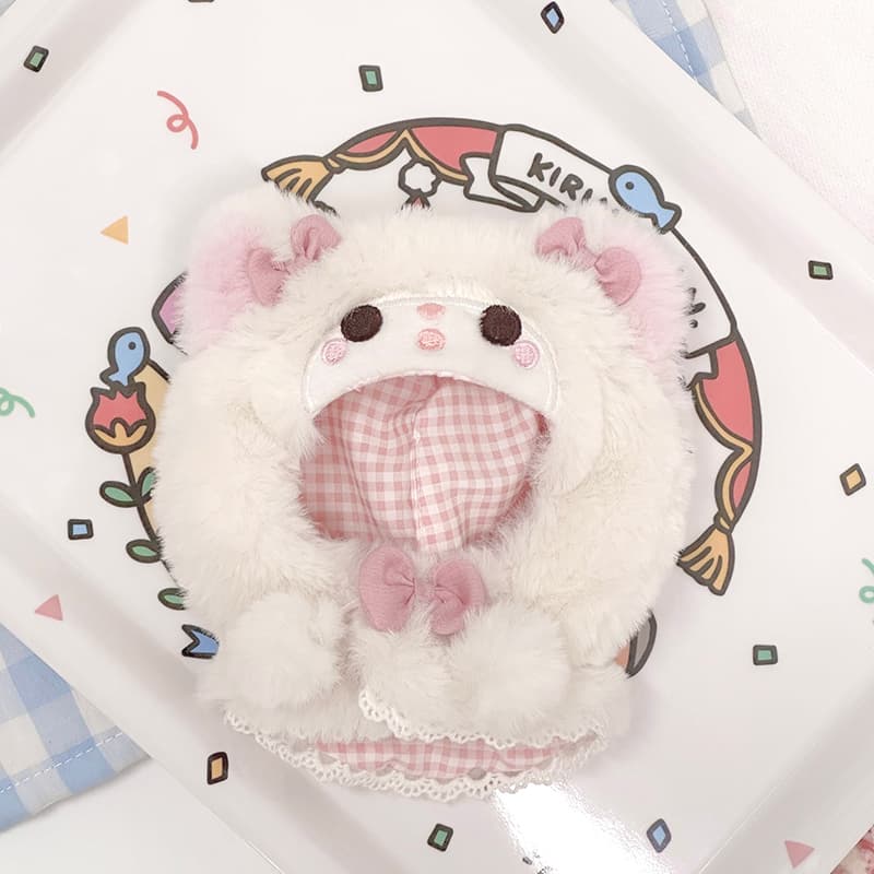 【10cm/20cm】ぬいぐるみ服 もこふわ動物ポンチョ