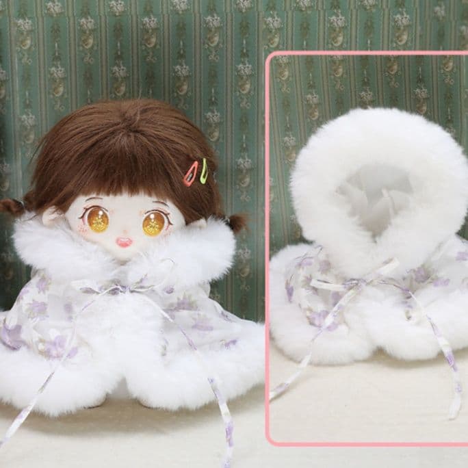 【20cm】 ぬいぐるみ服 ふわもこ姫風ケープ