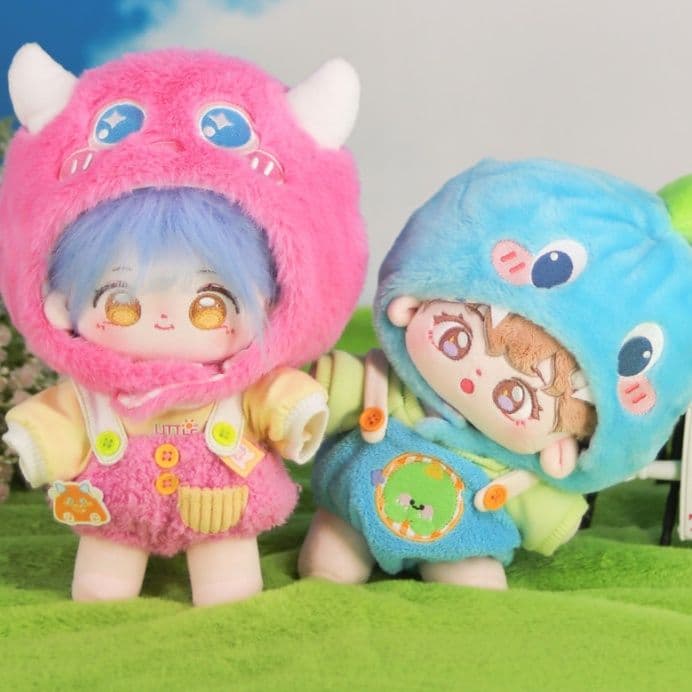 【20cm】ぬいぐるみ服 もこもこ怪獣着ぐるみサロペット