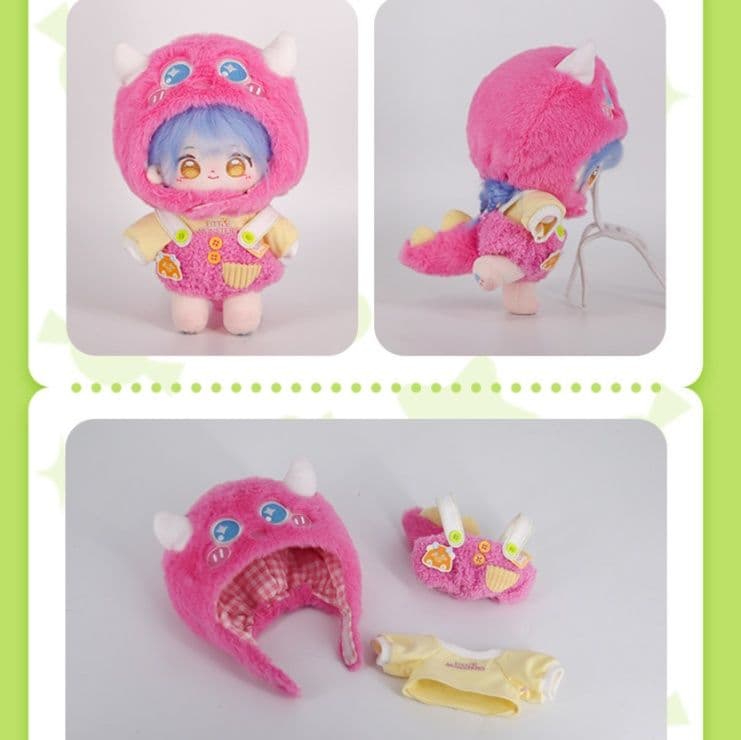 【20cm】ぬいぐるみ服 もこもこ怪獣着ぐるみサロペット