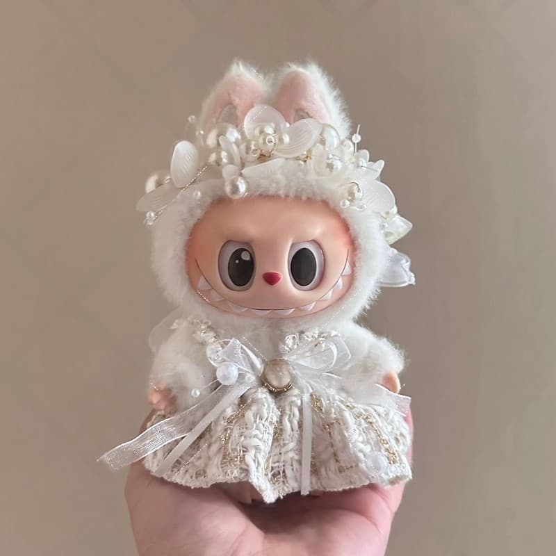 【15cm】ぬいぐるみ服 シルバーパールドレス