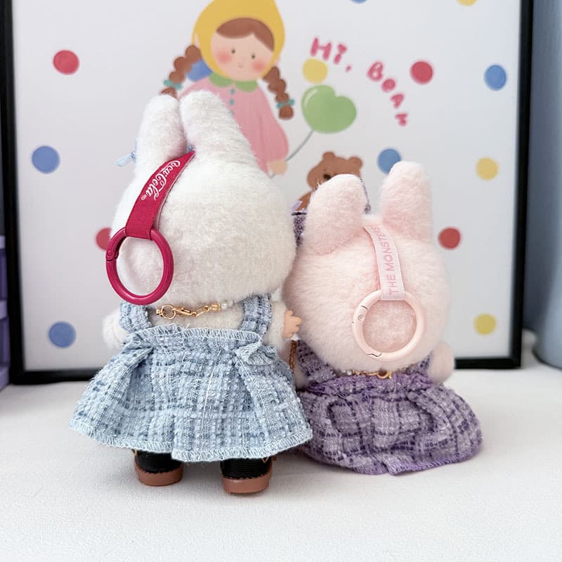 【15cm】ぬいぐるみ服 リボン付きツイードワンピース