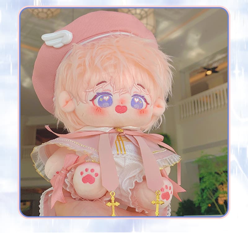 【20cm】 ぬいぐるみ服 天使の翼付きベレー帽セット