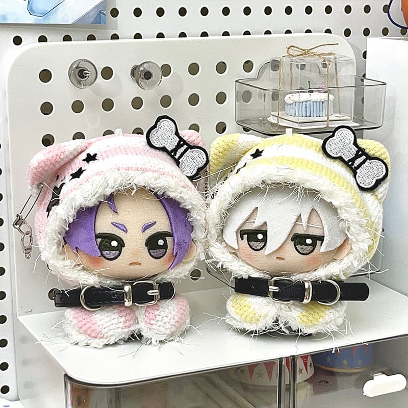 【10cm】 ぬいぐるみ服 ふわもこリボン付きねこ耳フード