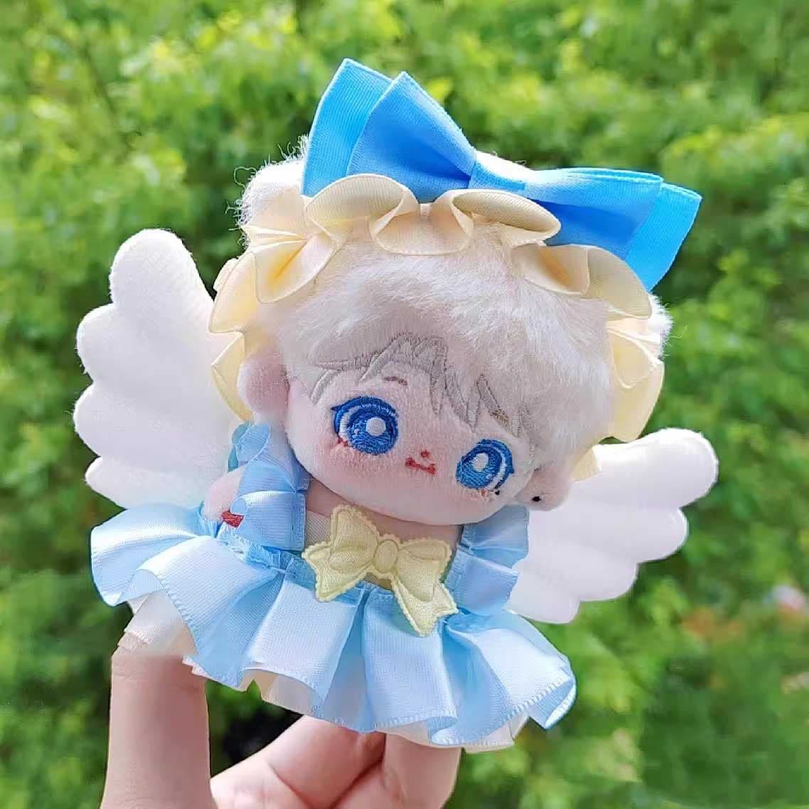 【10cm】 ぬいぐるみ服 ふんわりフリルの天使ドレス
